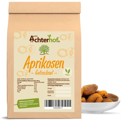 Aprikosen getrocknet 1000g | süß-fruchtige Aprikosen | in der Türkei geerntet | ideal als fruchtig-süßlicher Snack | 100% natürlich | ungesüßt und ungeschwefelt | vom Achterhof von vom-Achterhof