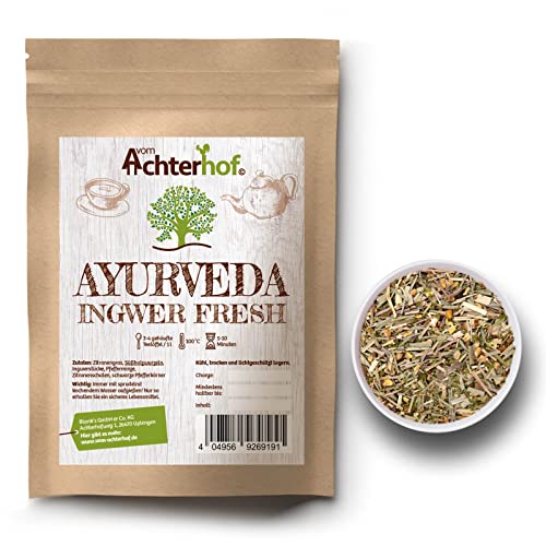 Ayurveda Ingwer-Fresh 100g | fruchtig-frisches Zitronengras und würziger Ingwer | im Geschmack kräftig und vollmundig | 100% naturrein ohne Zusatz jeglicher Füllstoffe | vom Achterhof von vom-Achterhof