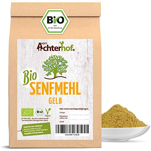 BIO Senfmehl (1kg) Senfsaat gelb gemahlen , teilentölt zur Senfherstellung Senfpulver vom-Achterhof von vom-Achterhof