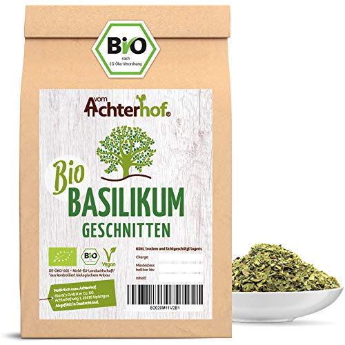 Basilikum getrocknet BIO | 250g | Basilikumblätter gerebelt | Als Gewürz oder Tee | vom Achterhof von vom-Achterhof