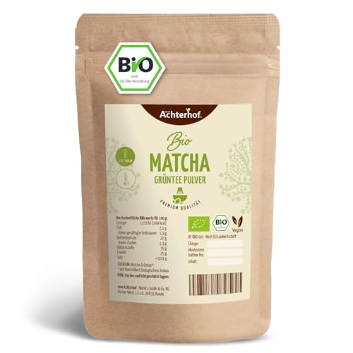 Bio Matcha Grüntee Pulver 100g | für Matcha Latte oder Matcha Tee | naturrein und vegan | vom Achterhof von vom-Achterhof