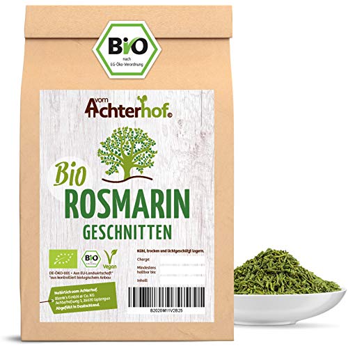 Bio-Rosmarin getrocknet geschnitten (250g) Rosmarin-Tee vom-Achterhof Bio-Gewürze Rosemary Cut Organic von vom-Achterhof