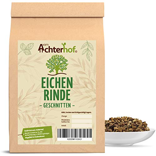 Eichenrinde 100g | Eichenrinde getrocknet und geschnitten | ideal für Sitz- oder Fußbäder, Wickel/Umschläge oder auch als Tee| naturrein | vom Achterhof von vom-Achterhof