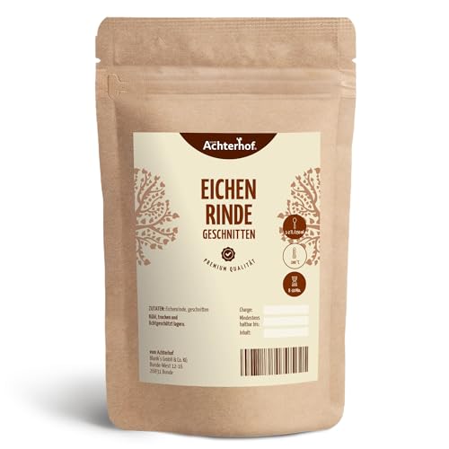 Eichenrinde 500g | Eichenrinde getrocknet und geschnitten | ideal für Sitz- oder Fußbäder, Wickel/Umschläge oder auch als Tee| naturrein | vom Achterhof von vom-Achterhof