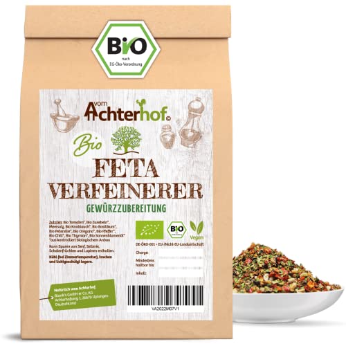 Feta Verfeinerer Gewürzzubereitung Bio 100g | Gewürzmischung für alle mediterranen Gerichte | ideal für alle Schafskäse- und Gemüsegerichte | Bio-Qualität | vom Achterhof von vom-Achterhof