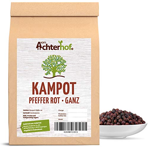 Kampot-Pfeffer rot 50g edelste Pfefferkörner aus Kambodscha ideal für die Pfeffermühle von vom-Achterhof