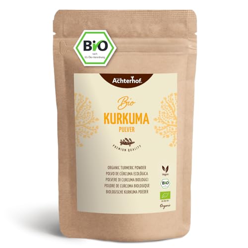 Kurkuma Pulver Bio 500g | fein gemahlene Kurkumawurzel in Bio-Qualität | Ideal zur Zubereitung einer Goldenen Milch, als Zugabe in Tee, asiatischen Gerichten, würzigen Suppen & Co | vom Achterhof von vom-Achterhof