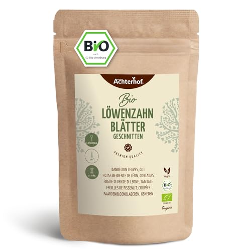 Löwenzahnblätter geschnitten Bio 100g | Löwenzahnblätter getrocknet aus kontrolliert biologischem Anbau | Löwenzahnblätter-Tee | herb-würziger Geschmack | vom Achterhof von vom-Achterhof