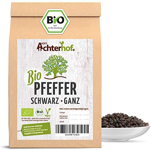 Pfeffer schwarz ganz BIO | 500g | Pfefferkörner schwarz für die Mühle | vom Achterhof von vom-Achterhof