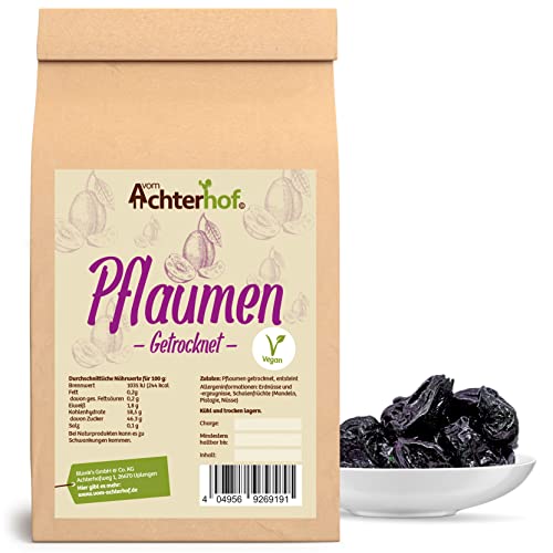 Pflaumen entsteint getrocknet 500g | Feinste französische Pflaumen getrocknet und entsteint | natürlich, ungezuckert und ungeschwefelt | vom Achterhof von vom-Achterhof