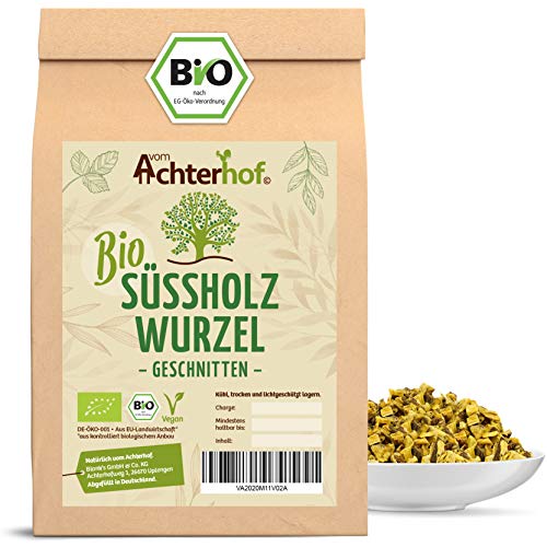 Süßholzwurzel Tee BIO (100g) | Süßholzwurzeltee | Süßholz-Wurzel getrocknet geschnitten enthält Lakritz von vom-Achterhof