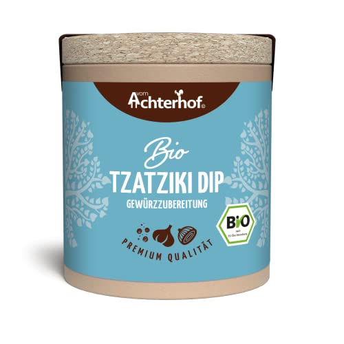 Tzatziki Dip Gewürzzubereitung Bio 63g | griechisches Tzatziki Gewürz | mit Knoblauch, Salz, Bio Zwiebeln, Bio Schnittlauch, Bio Pfeffer | vom Achterhof von vom-Achterhof