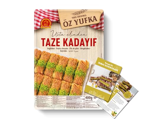 ÖZ Kadayif - Engelshaar Teigfäden für Dubai Schokolade und Künefe - inkl. Rezept für Dubai Schokolade (400g) von vontek