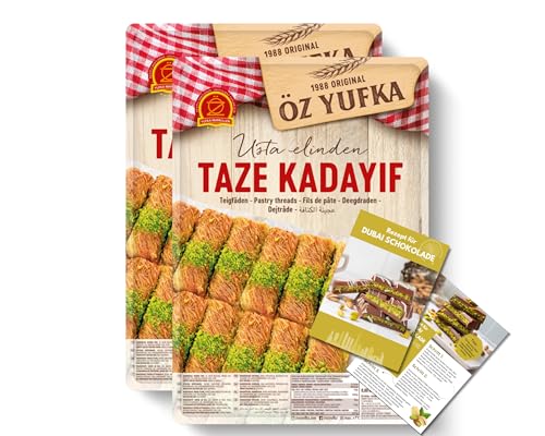 ÖZ Kadayif - Engelshaar Teigfäden für Dubai Schokolade und Künefe - inkl. Rezept für Dubai Schokolade (800g) von vontek