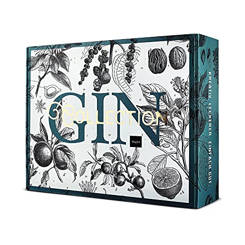 Gin Adventskalender von WAJOS | Cocktail & Gin Tonic Weihnachtskalender mit 24 Türchen voll mit Gin, Tonic Sirup & Likör | Gin Geschenk | Geschenkidee für Gin Fans & Cocktail Liebhaber von wajos