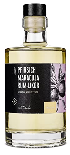 Wajos Pfirsich-Maracuja Rum-Likör 350ml, 18% vol: Fruchtiger Genuss mit exotischer Note – Tolles Geschenk zum Geburtstag von wajos