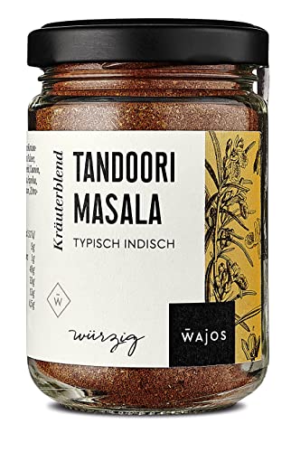 WAJOS Tandoori Masala 80g, typisch indische Mischung mit Gewürzen, Koriander, Knoblauch & Ingwer, Gewürzzubereitung für Curry & Tandoori Gerichte von wajos