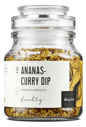 Wajos Ananas-Curry Dip vegan, 85g: typisch indischer Dip, Vegane Feinkost als Bestandteil von Gewürz Geschenksets von wajos