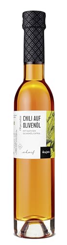 Wajos Chili auf Olivenöl 250ml, scharfe Olivenölzubereitung mit nativem Olivenöl extra, vegan, Öl, Essig & Dressings von wajos