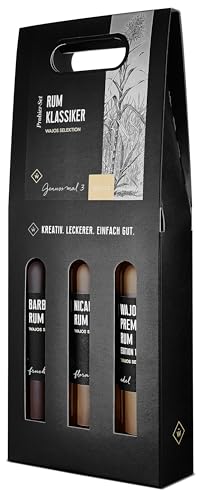 Wajos Geschenkset Rum: 3x 100ml Rum mit Wajos Premium Rum, Nicaragua Rum, Barbados Rum X.O., Rum Geschenk für Männer und Frauen von wajos