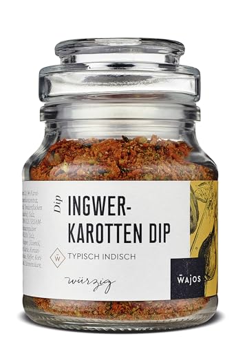 Wajos Ingwer-Karotten Dip vegan, 105g: typisch indische Dips selber machen, Alternative Würzmischung zu indischen Gewürzen von wajos