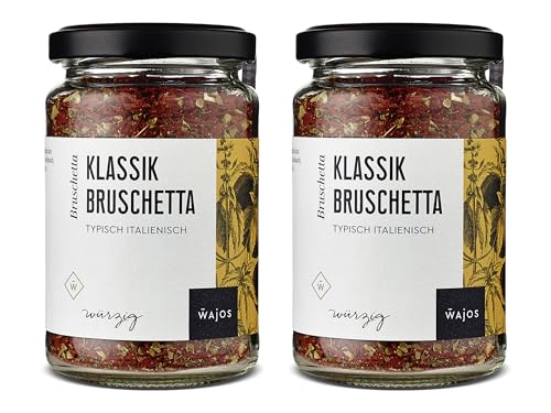 Wajos Klassik Bruschetta, Doppelpack 2x 85g, vegane Würzmischung für Bruschetta Brot & zum Kochen. Mit typisch italienischen Kräutern von wajos