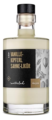 Wajos Vanillekipferl Sahne-Likör, 17% vol. 350ml - winterlicher Sahnelikör, ideal für ein Likör Geschenkset für Frauen von wajos