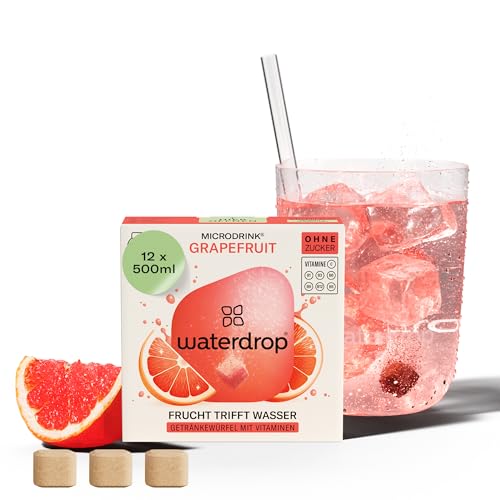 waterdrop® Microdrink Limonade: Grapefruit, 12 Drops Würfel, zuckerfreies Getränkpulver, fruchtige Sorte, Frucht- und Pflanzenextrakten, mit wertvollen Vitaminen, Wasserzusatz von waterdrop MICRODRINK