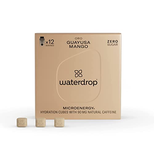 waterdrop® Microenergy ORO | Energy Drink - 90mg Natürliches Koffein mit B-Vitaminen | Mango - Guayusa - Guave | 12 Drops Würfel | Geschmack für Wasser ohne Zucker und ohne Konservierungsstoffe von waterdrop MICRODRINK