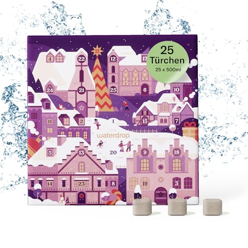 waterdrop® Adventskalender 2024, 25 Überraschungen – Geschmack für Wasser | Premium Adventskalender für Männer & Frauen, Zuckerfreie Getränkewürfel – Weihnachtskalender & Geschenkidee für Kinder von waterdrop MICRODRINK