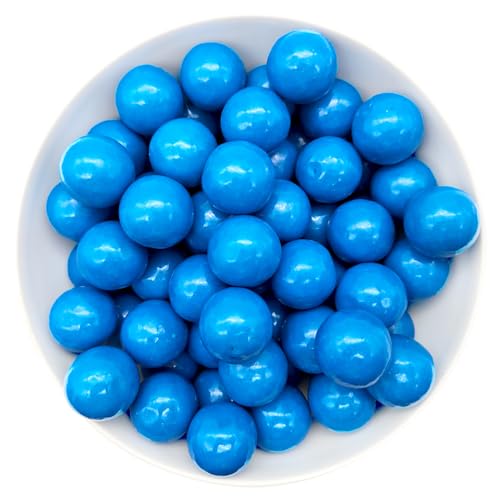 100 Stück Blue-Raspberry-Kaugummi 24mm - für Kaugummi-Automaten geeignet | Vegetarisch, Halal Kaugummis blaue Himbeere I Kaugummikugeln I Bubble Gum veggie von what the shop