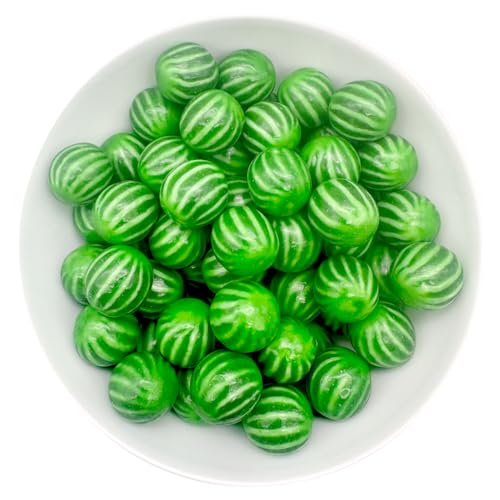 200 Stück Watermelon-Kaugummi 24mm - für Kaugummi-Automaten geeignet | Vegetarisch, Halal Kaugummis Wassermelone I Kaugummikugeln I Bubble Gum veggie von what the shop