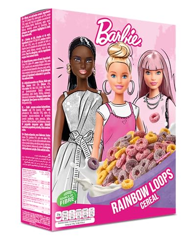 Barbie Rainbow Loops Cereal, bunte Kringel aus Weizen, Hafer und Mais mit Fruchtgeschmack für Dein perfektes Frühstück, 1er Pack (1 x 350g) von whatever brands ltd