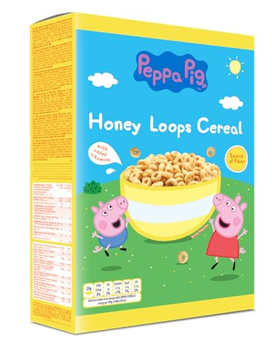 Peppa Pig Honey Loops Cereal, knusprige Vollkorn Frühstückscerealien mit zugesetzten Vitaminen, 1er Pack (1 x 375g) von whatever brands ltd