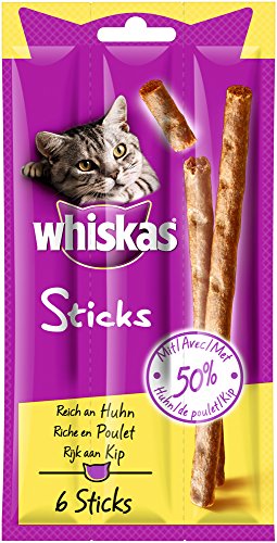 Whiskas Sticks - Reich an Huhn 6 Stück, 7er Pack (7 x 36 g) von whiskas