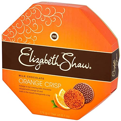 Elizabeth Shaw Orange Crisp Chocolate | Glatte und Luxuriöse Crisp Honeycomb Milchschokolade mit Orange | Toller Geschmack | Nach dem Abendessen Leckerli | Geschenk für Freunde 175 g von www.elizabethshaw.co.uk