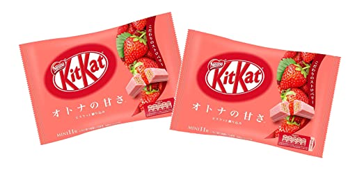 yamako Kitkat Japan, Erdbeer-Geschmack, japanisches Kat-Snack-Set, 11 Bar pro Packung, 2 Packungen von yamako