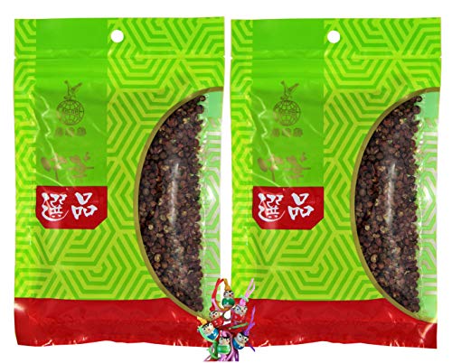 yoaxia ® - 2er Pack - [ 2x 57g ] EAGLOBE Sichuan Pfefferkörner / Szetschuan / Szechuan / Peppercorns + ein kleines Glückspüppchen - Holzpüppchen von yoaxia Marke