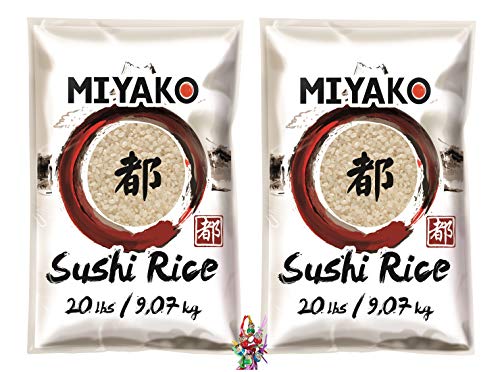 yoaxia ® - 2er Pack - [ 2x 9,07kg ] MIYAKO Sushi Reis/Rundkorn-Reis/Product of Italy + ein kleiner Glücksanhänger gratis von yoaxia Marke