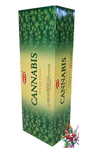 yoaxia ® Marke - 120 Räucherstäbchen [ CANNABIS ] Duft aus Indien + ein kleines Glückspüppchen - Holzpüppchen von yoaxia Marke