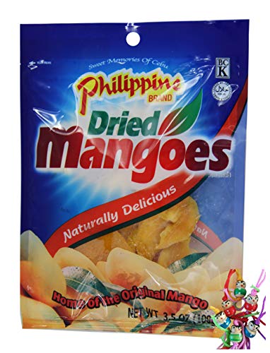 yoaxia ® Marke Set - [ 100g ] Philippine BRAND getrocknete Mangos Mango-Streifen / Dried Mangoes + ein kleines Glückspüppchen - Holzpüppchen von yoaxia Marke