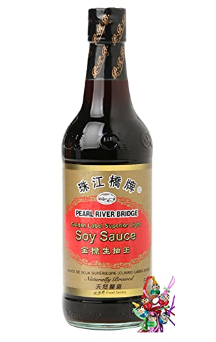 [ 500ml ] PEARL RIVER BRIDGE Golden Label Superior Helle Sojasauce/Light Soy Sauce + ein kleiner Glücksanhänger gratis von Pearl River Bridge