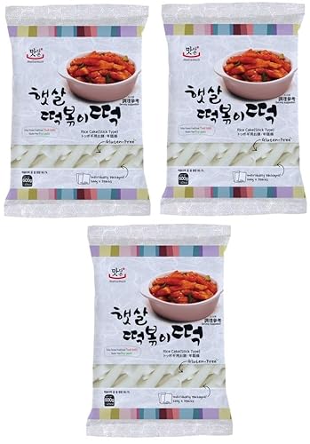 3er Pack - Topokki Reiskuchen Banh Gao (3x 600g) Tteokbokki koreanische Reiskuchen in Stangen - Korean Rice Cake Stick Type - yoaxia von yoaxia