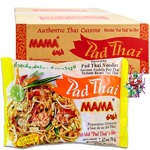 yoaxia ® - 30er Pack - [ 30x 70g ] MAMA Instant Reisnudeln Pad Thai | Instant Nudeln Stir Fried Flavour + ein kleiner Glücksanhänger gratis von yoaxia