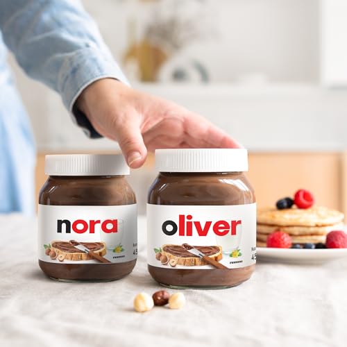 Personalisiertes nutella®-Glas mit Geschenkbox - dein Nutella Geschenk mit Namen und Highlight für den Frühstückstisch, nutella® Glas mit personalisiertem Etikett (2er-set original) von your surprise