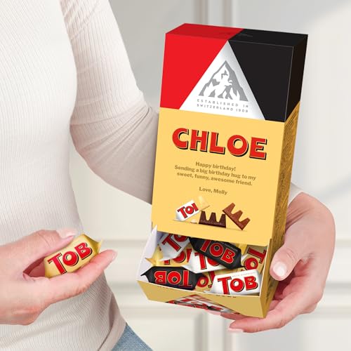 Toblerone Mini Mix in personalisierter Box - Genieße deine individuell gestaltete Mini-Mix Toblerone Box mit einer Vielfalt an köstlichen Geschmacksrichtungen. Personalisiertes Schokoladen (Toblerone) von your surprise