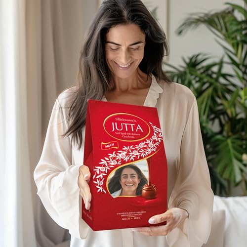 Lindt Lindor Kugeln 1KG Geschenk personalisiert mit Namen und Nachricht - Geburtstagsgeschenk für Männer und Frauen, Lindor schokoldade Geschenkbox personalisiert mit köstlicher Lindor Schokolade von your surprise