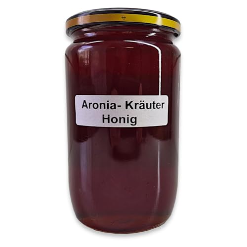 Aronia-Kräuter-Honig 1000g / 1kg flüssiger Blüten-Honig verfeinert mit Kräutern und Aronia für aromatischen Geschmack, Hochwertig in Premium Imkerqualität von zanasta