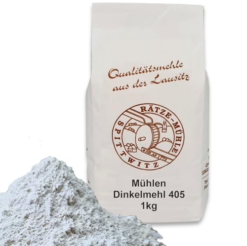 Dinkelmehl 1000g Typ 405 von Rätze-Mühle aus 100% regionalen, naturbelassenem Dinkel in bester Qualität 1-kg von zanasta