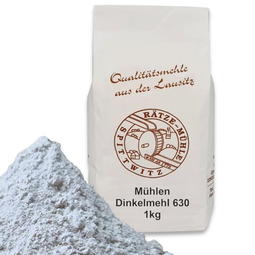 Dinkelmehl 1000g Typ 630 von Rätze-Mühle aus 100% regionalen, naturbelassenem Dinkel in bester Qualität 1-kg von zanasta